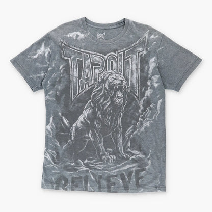 TAPOUT Y2K 'Simply Believe' Lion Grunge Tee (L-XL)