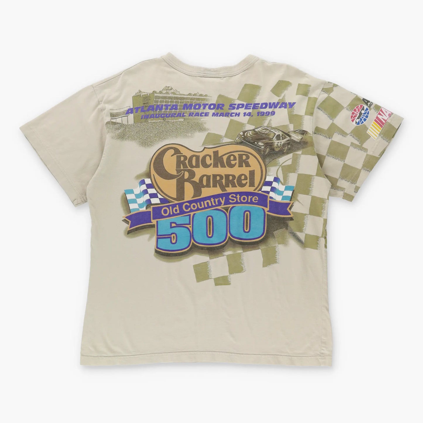 1999 Vintage NASCAR Cracker Barrell Racing T-Shirt USA Made (L)