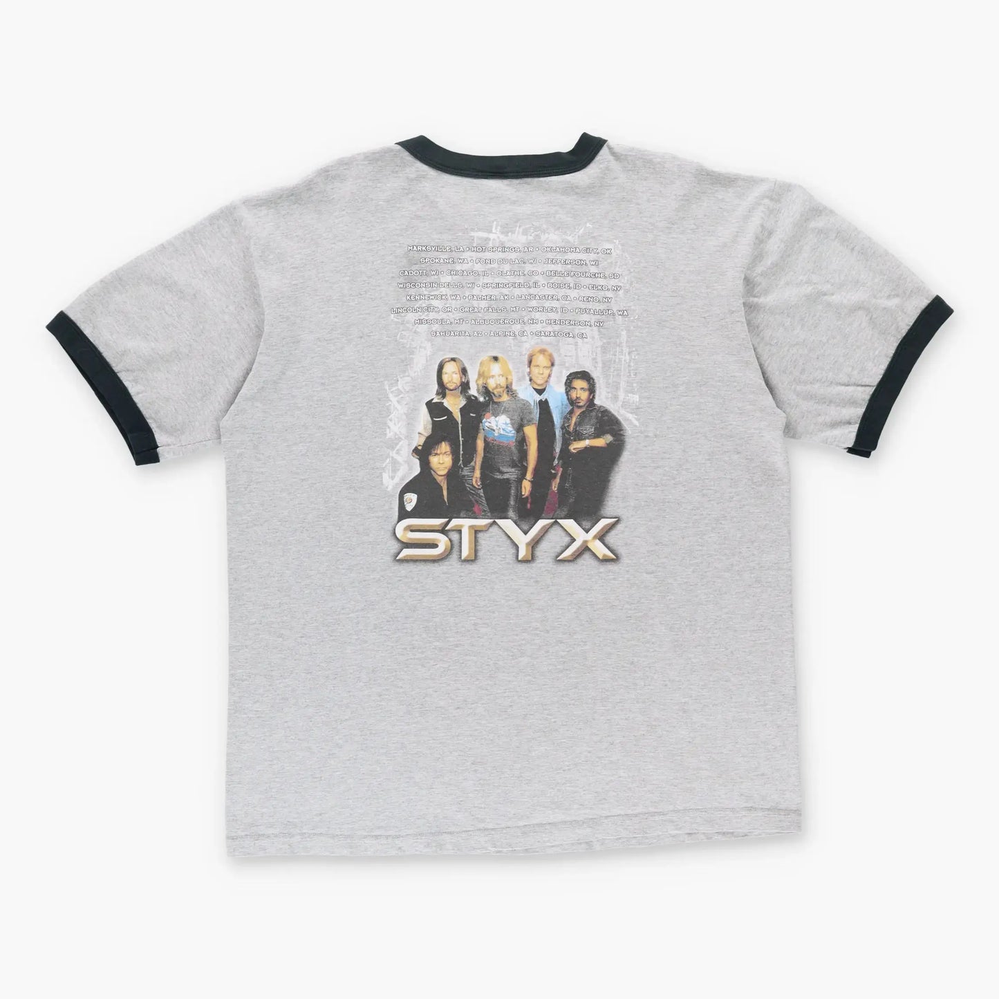 Vintage STYX Rock Band Tour USA Made Ringer Music T-Shirt (XL-XXL) Vintage Sole Melbourne