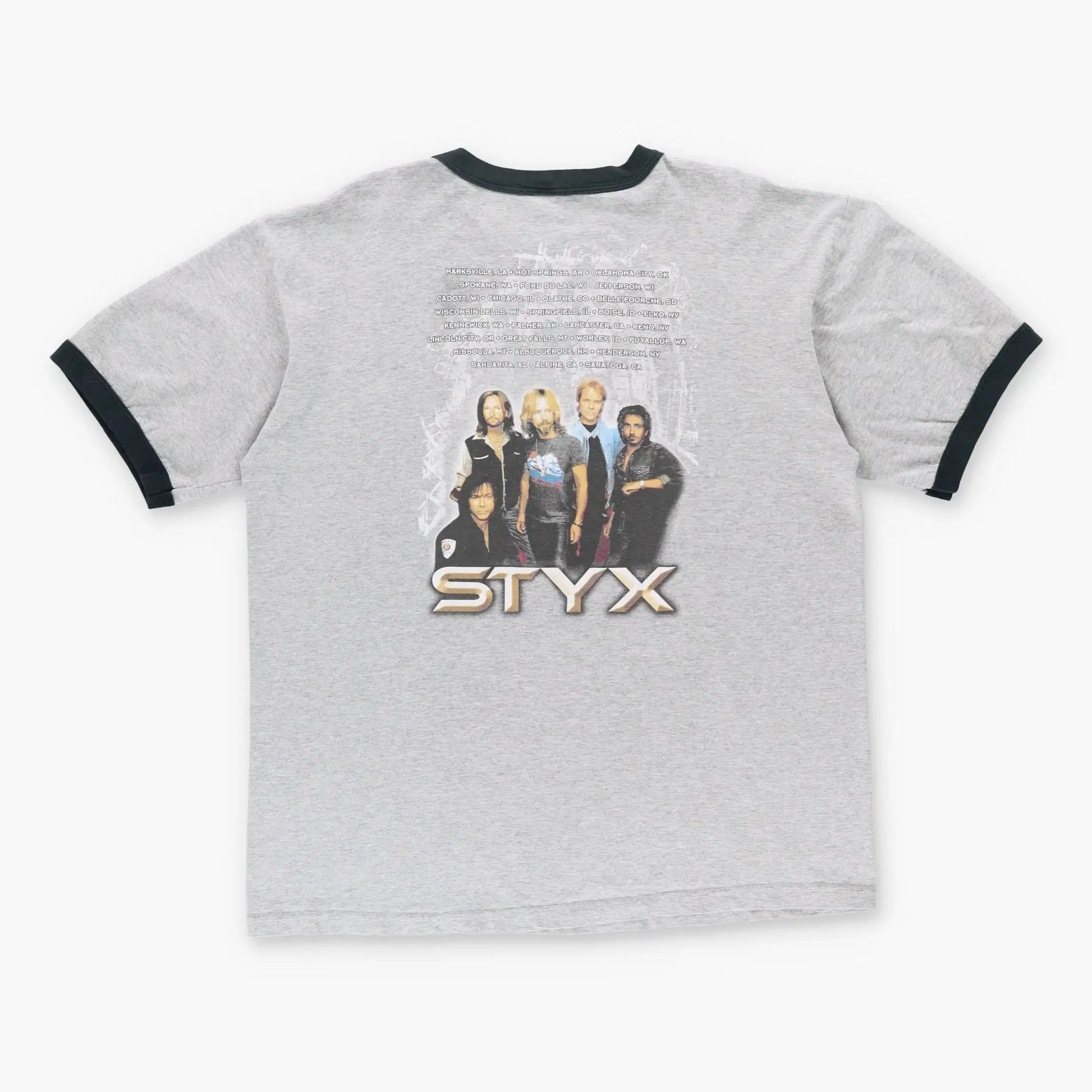 Vintage STYX Rock Band Tour USA Made Ringer Music T-Shirt (XL-XXL) Vintage Sole Melbourne