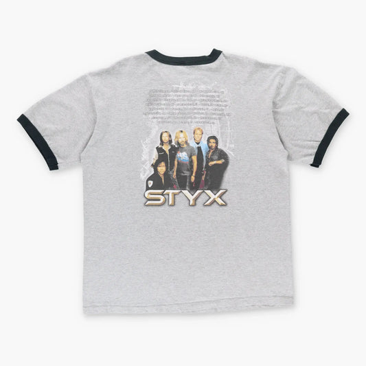 Vintage STYX Rock Band Tour USA Made Ringer Music T-Shirt (XL-XXL) Vintage Sole Melbourne