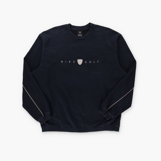 NIKE Golf Black & Light Gold Embroidered Sweatshirt (L)