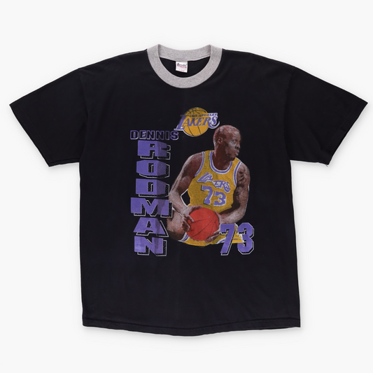 LOS ANGELES LAKERS Dennis Rodman NBA Basketball Ringer Tee (L-XL)