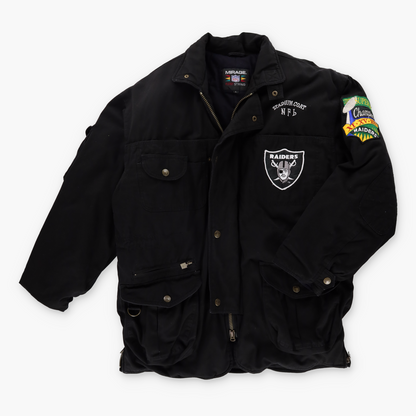 LAS VEGAS RAIDERS NFL Embroidered Black Football Jacket (L-XL)