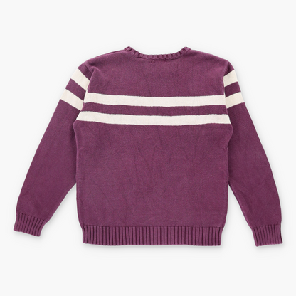 Vintage POLO RALPH LAUREN Maroon & Cream Knit Sweatshirt *Aubs Vintage Sole Melbourne