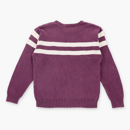 Vintage POLO RALPH LAUREN Maroon & Cream Knit Sweatshirt *Aubs Vintage Sole Melbourne