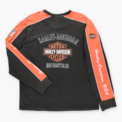 Vintage HARLEY DAVIDSON Embroidered & 3D Logo Thin V-Neck Sweatshirt (XL) ***COCO Vintage Sole Melbourne