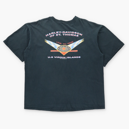 Vintage HARLEY DAVIDSON "Live To Ride" U.S Virgin Islands Y2K Tee (XL) ***COCO Vintage Sole Melbourne