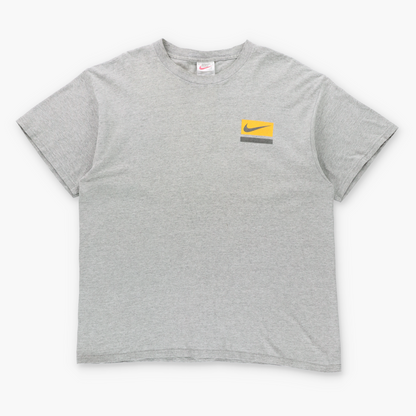 NIKE Performance Athletics Heather Grey & Yellow Centre Swoosh Logo Tee (XL) ***COCO Vintage Sole Melbourne