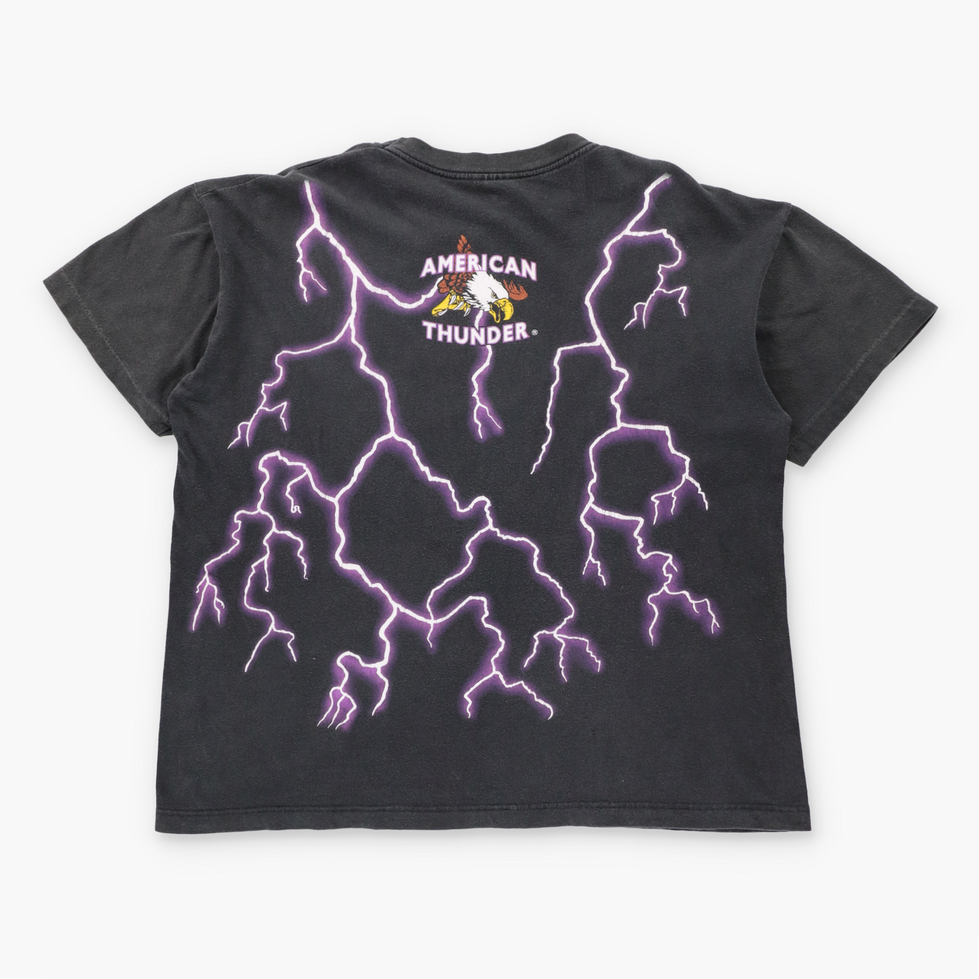 AMERICAN THUNDER Native American Purple Lightning All Over Print Boxy Tee (XL) ***COCO Vintage Sole Melbourne