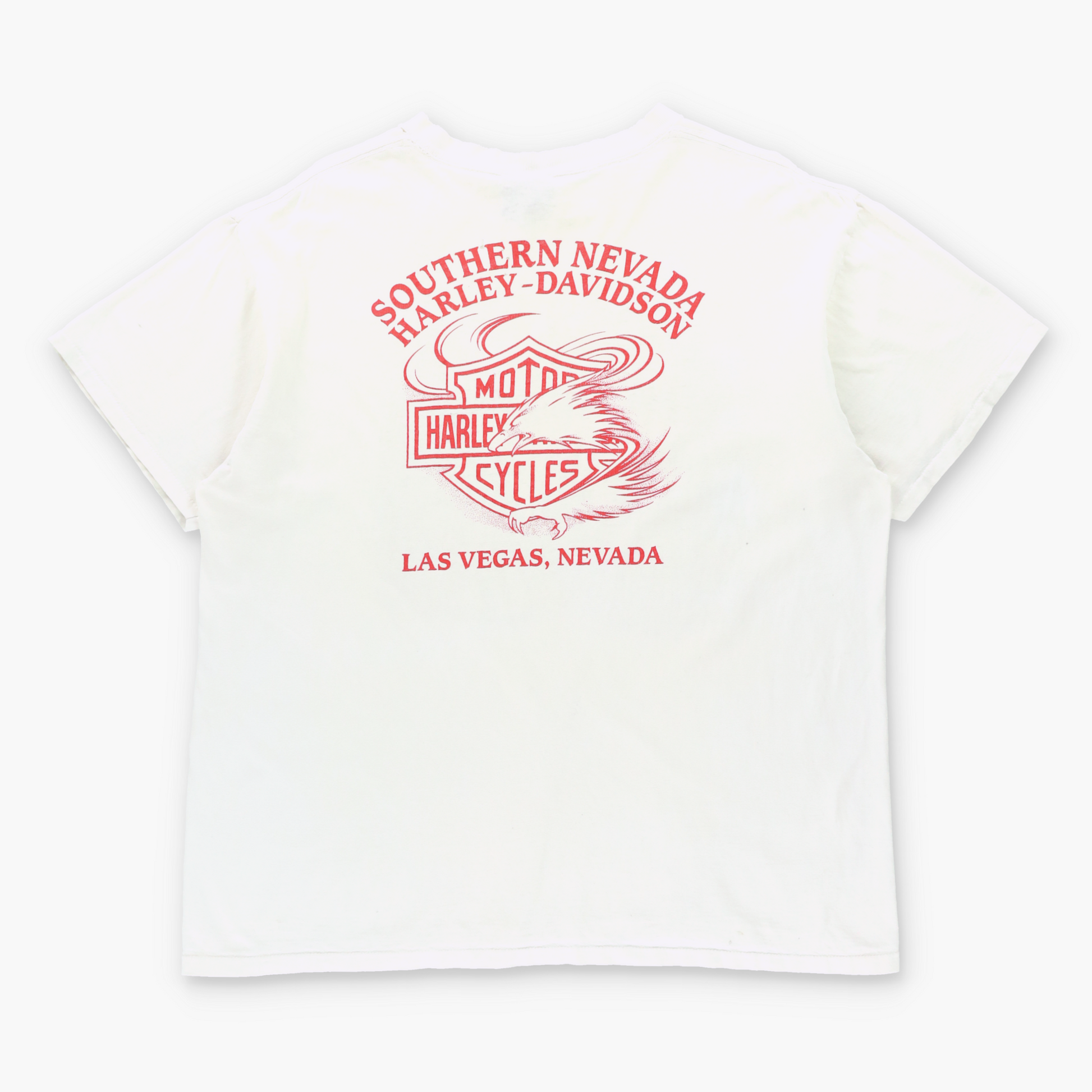 Vintage HARLEY DAVIDSON Las Vegas "American Legends" Wolf & Motorcycle Distressed Single Stitch Tee USA Made (XL) ***COCO Vintage Sole Melbourne