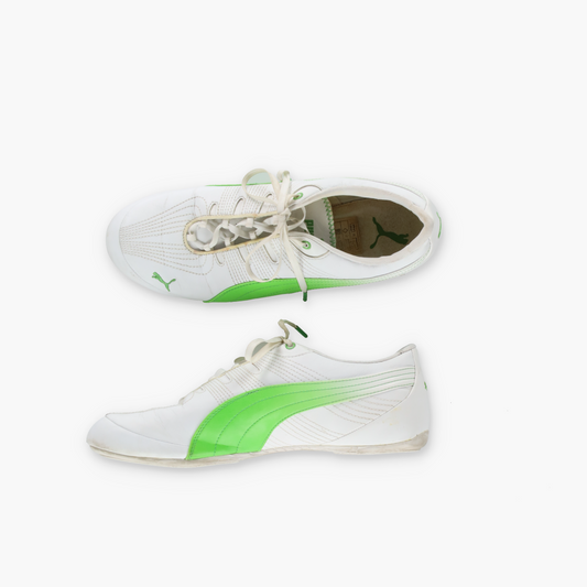 PUMA Vintage Green & White Speedcat Trainers Sneakers (41)