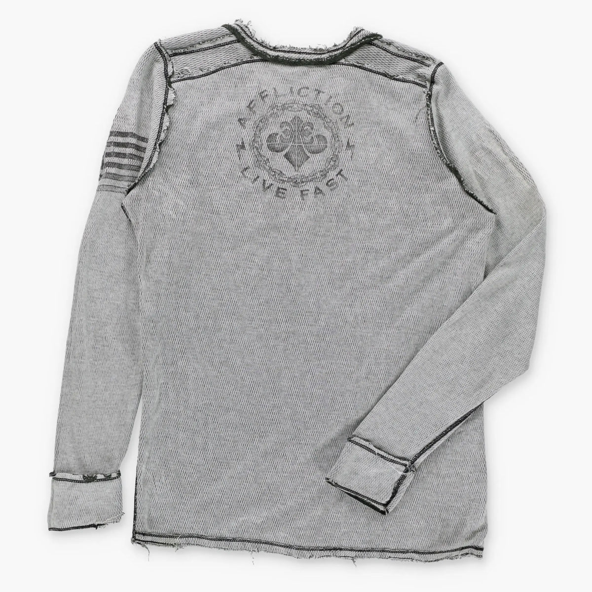 Vintage AFFLICTION "Tried True" Ombre Velvet Detail Reversible Y2K Long Sleeve T-Shirt (M)