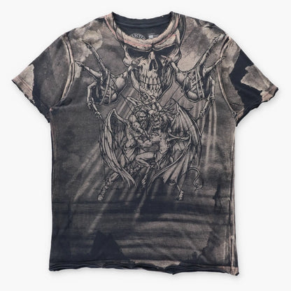 Vintage AFFFLICTION Puppet Master Skeleton USA Made Y2K Tee (L)