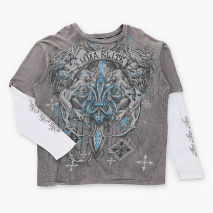 MMA ELITE Griffins Waffle Knit Sleeve Vintage Y2K Long Sleeve Tee (XXL)
