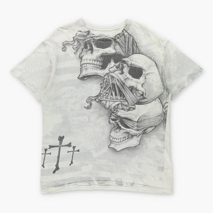 Vintage MMA ELITE 'Speak No Evil' Bandaged Skulls Y2K T-Shirt (L-XL)