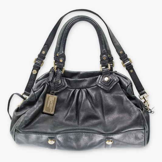 MARC JACOBS 'Classic Q Baby Groove' Black & Gold Crossbody Bag