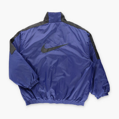 NIKE 90s Navy & Black Centre Swoosh 1/2 Zip Heavy Windbreaker Jacket (XL) - Vintage Sole Melbourne