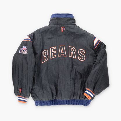 Chicago Bears Embroidered Patch PRO PLAYER Reversible Full Zip NFL Jacket Korean Made (XXL)