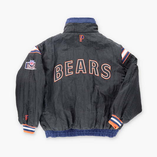 Chicago Bears Embroidered Patch PRO PLAYER Reversible Full Zip NFL Jacket Korean Made (XXL)