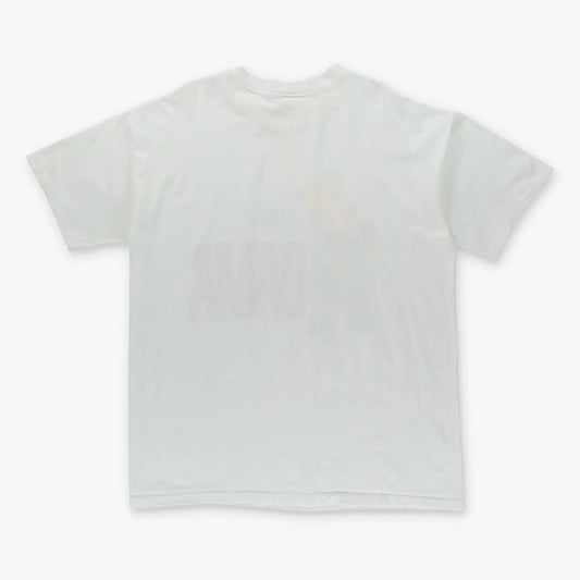 1990 Vintage THE SIMPSONS 'BAMA' Glitter Print USA Made White T-Shirt (L-XL)
