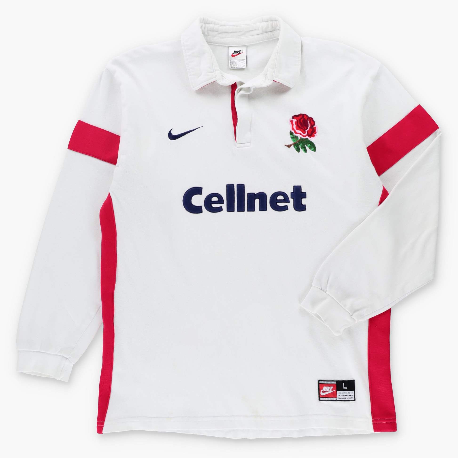 Vintage 90s NIKE England Home Long Sleeve Rugby Jumper (L) Vintage Sole Melbourne