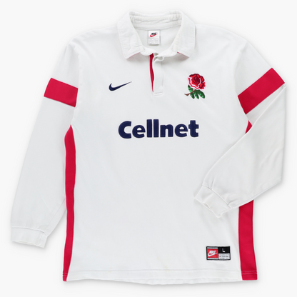 Vintage 90s NIKE England Home Long Sleeve Rugby Jumper (L) Vintage Sole Melbourne