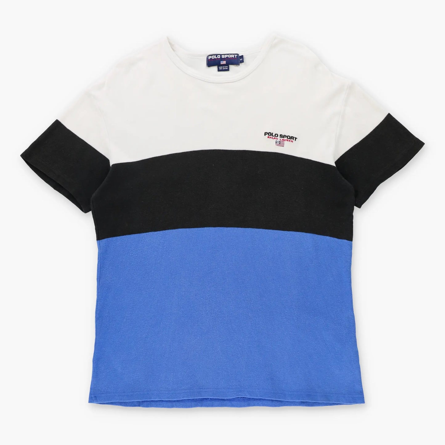 RALPH LAUREN POLO SPORT Embroidered Logo Colour Block Tee (M TALL)