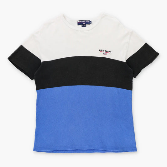 RALPH LAUREN POLO SPORT Embroidered Logo Colour Block Tee (M TALL)
