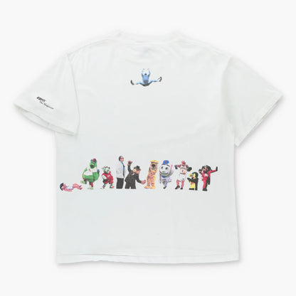 Vintage 90s ESPN Mascots USA Made White Single Stitch T-Shirt (L)