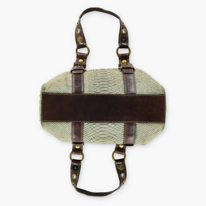 COACH 'Chelsea' 11008 Sage Green Python Embossed Leather Buckle Shoulder Bag