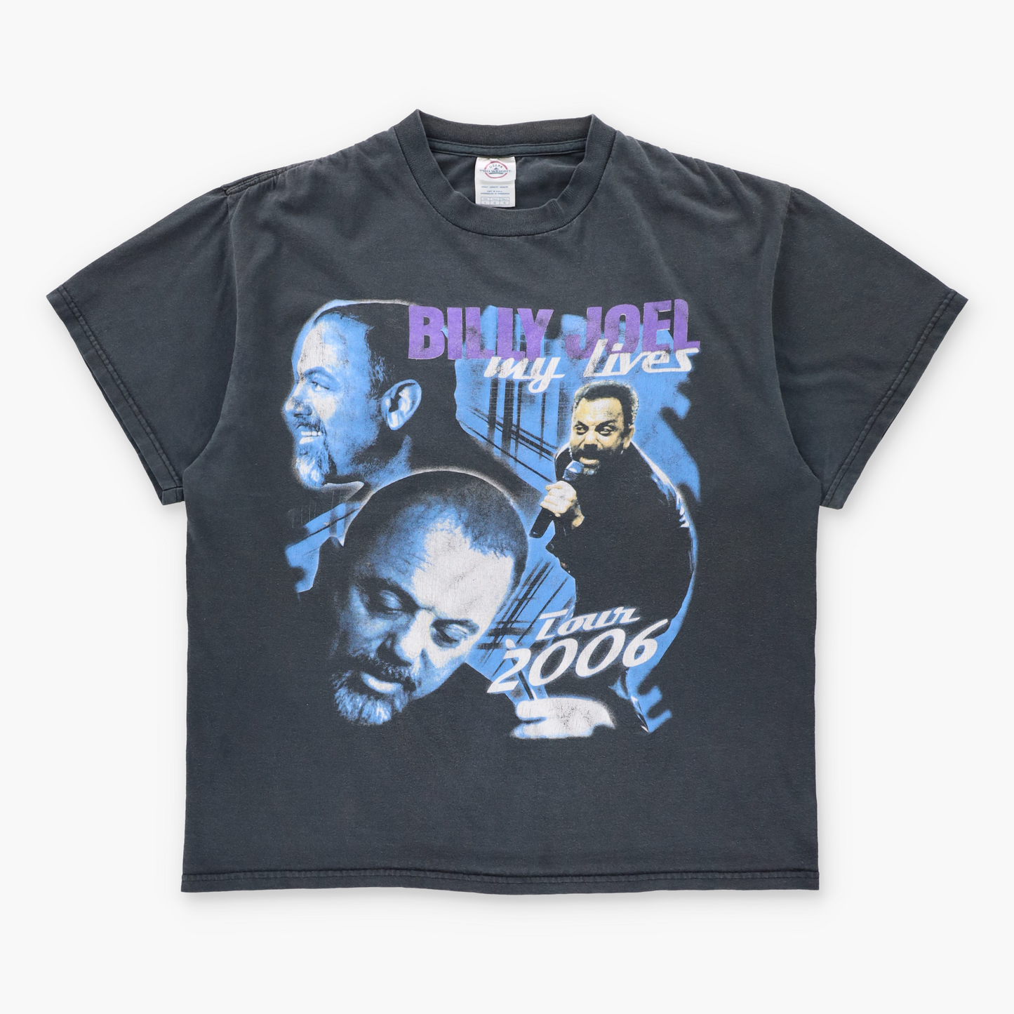 Vintage Billy Joel 'My Lives' Tour 2006 Double Sided Faded Black Tee (L) Vintage Sole Melbourne