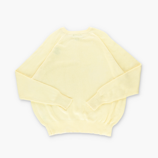 POLO RALPH LAUREN Embroidered Pale Yellow & Blue Knit Sweater (XL TALL)