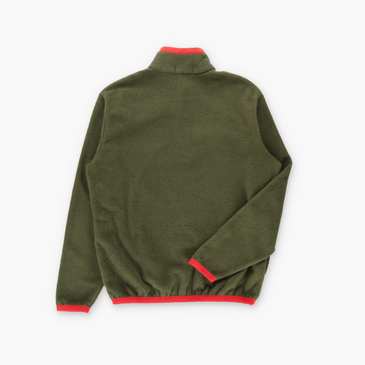 POLO RALPH LAUREN Green & Bright Orange 1/4 Zip Fleece Sweatshirt (M)