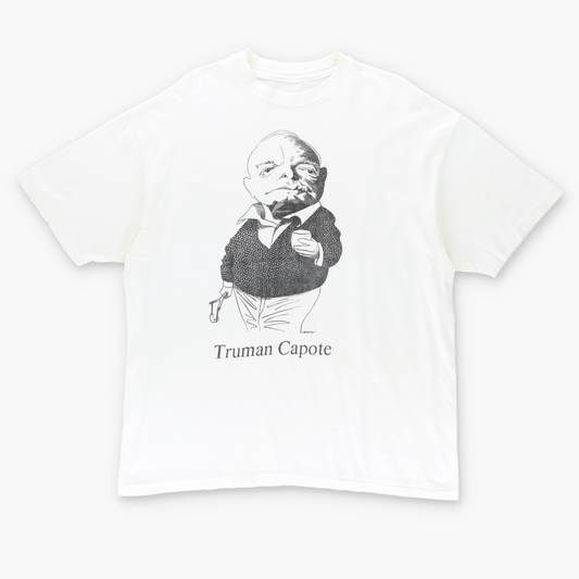 90's TRUMAN CAPOTE  White & Black Single Stitch Graphic Tee (L-XL)