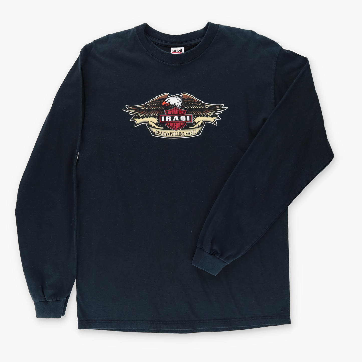 Operation Iraqi Freedom Bald Eagle Black Long Sleeve Tee (L)