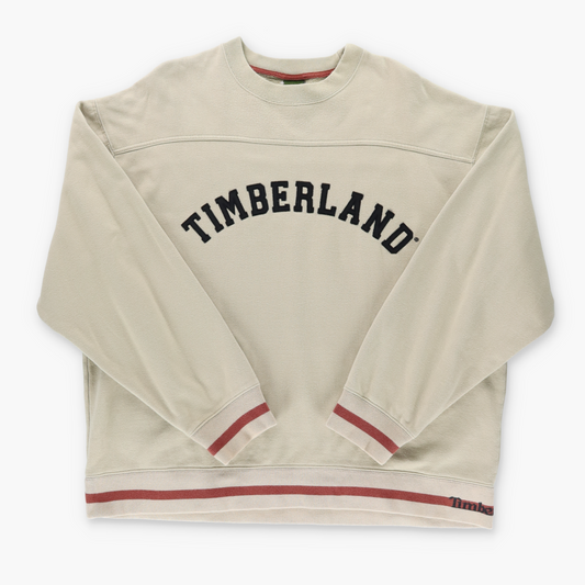 TIMBERLAND Spell Out Beige Korean Made Sweatshirt (XL)