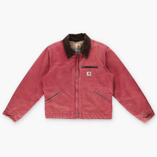 CARHARTT Women's Dusty Pink Detroit Blanket Lined Canvas Zip-Up Jacket (S-M)