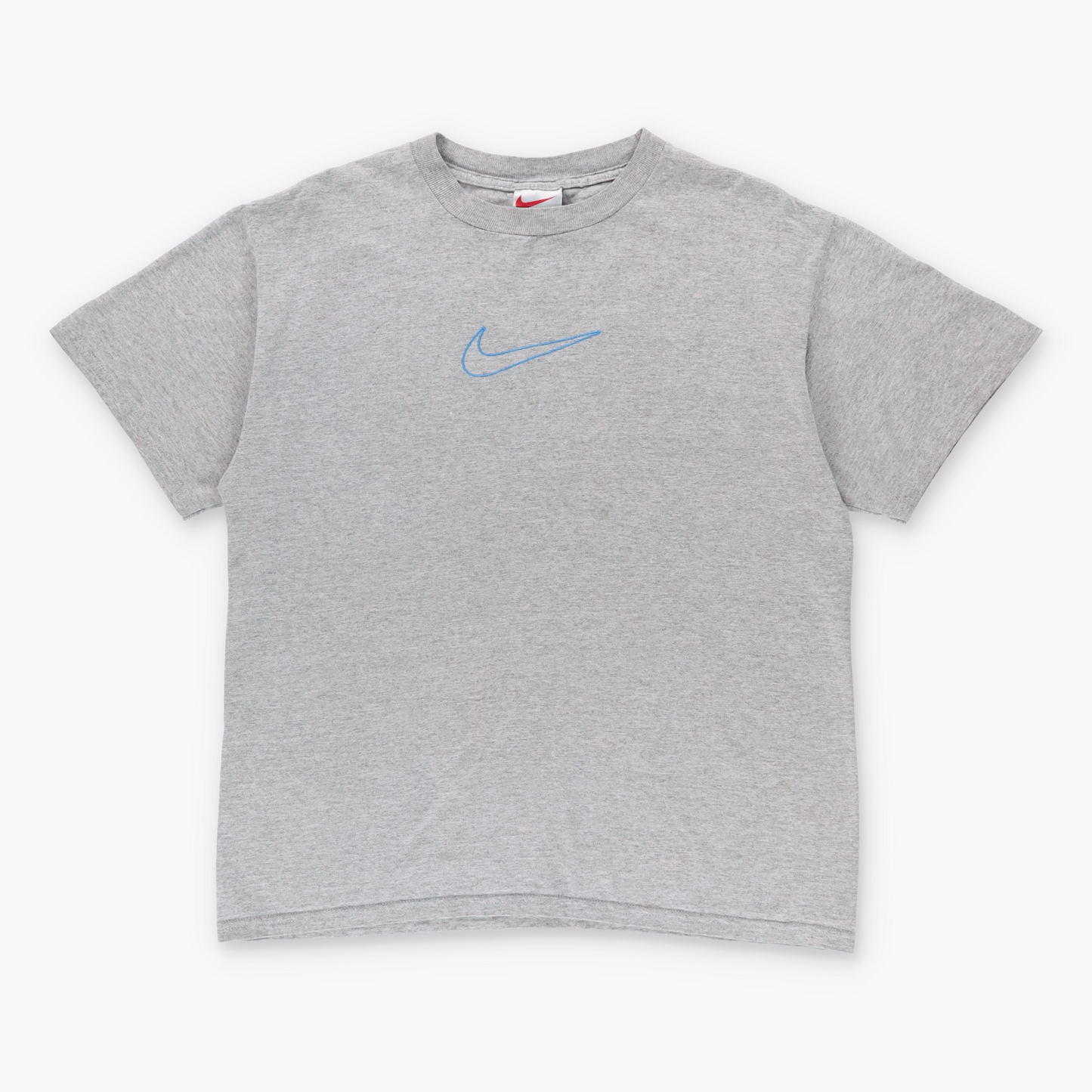 Vintage NIKE Embroidered Grey & Blue T-Shirt (M-L) *Aubs Vintage Sole Melbourne