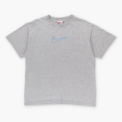Vintage NIKE Embroidered Grey & Blue T-Shirt (M-L) *Aubs Vintage Sole Melbourne