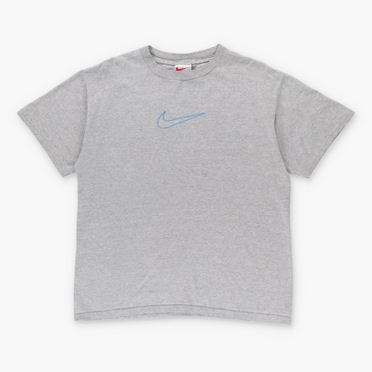 Vintage NIKE Embroidered Grey & Blue T-Shirt (M-L) *Aubs Vintage Sole Melbourne