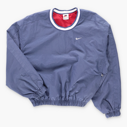 Vintage NIKE Blue & White Embroidered Swoosh Logo Mesh Lined Windbreaker Pull Over (S) ***COCO Vintage Sole Melbourne