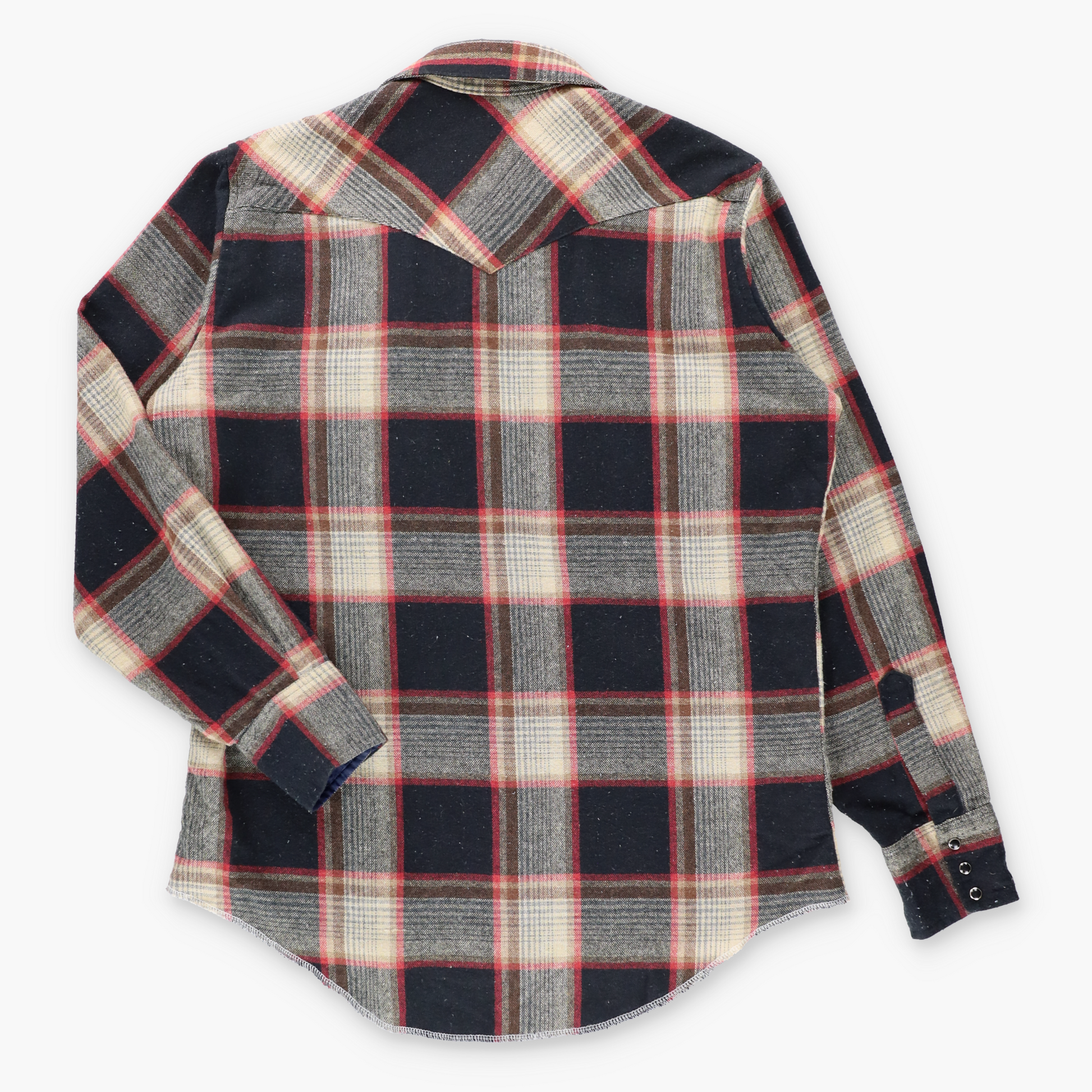 Vintage WRANGLER 'Cowboy Cut' Plaid Wool Blend Pearl Snap Long Sleeve Western Shirt USA Made (L) ***COCO Vintage Sole Melbourne