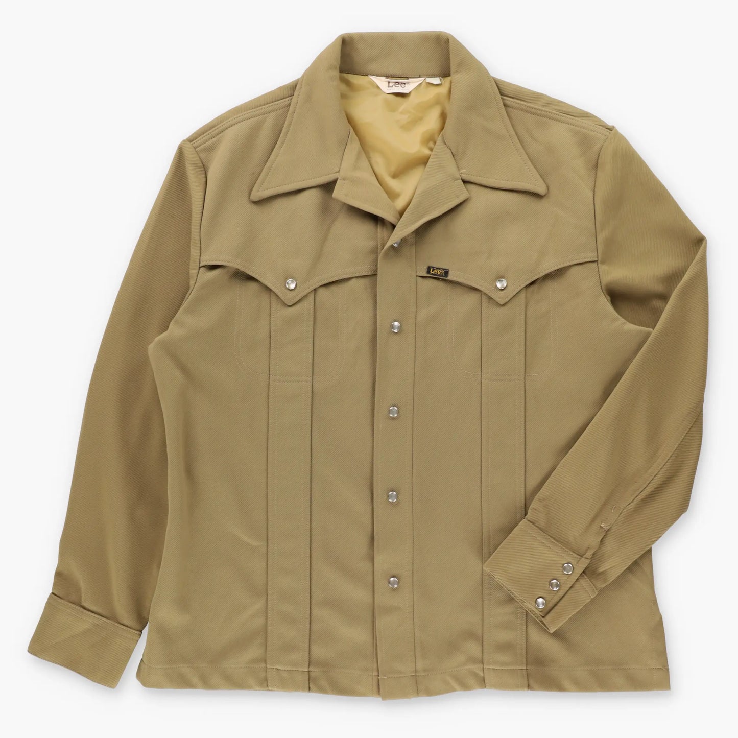Vintage LEE Tan Pearl Snap Western Shacket USA Made (L-XL)