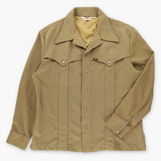 Vintage LEE Tan Pearl Snap Western Shacket USA Made (L-XL)
