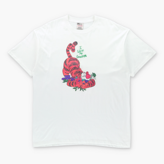 Vintage DISNEY Tigger Winnie The Pooh "I Love My Grandpa" Single Stitch White T-Shirt (XL TALL) ***COCO Vintage Sole Melbourne