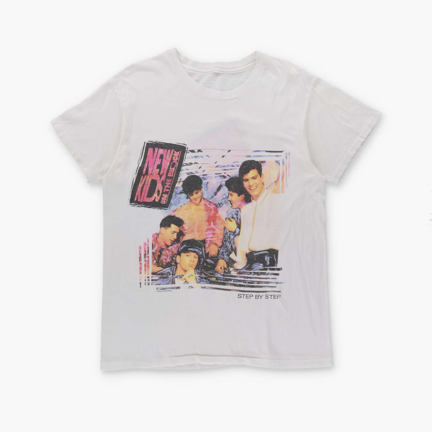 1990 VINTAGE New Kids On The Block "Step By Step" Band T-Shirt (L)