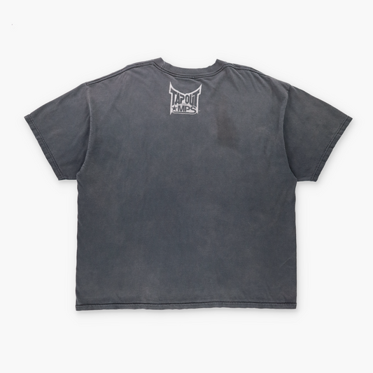 TAPOUT MPS Dark Grey Spell Out Graphic Wrestling T-Shirt (XXL)