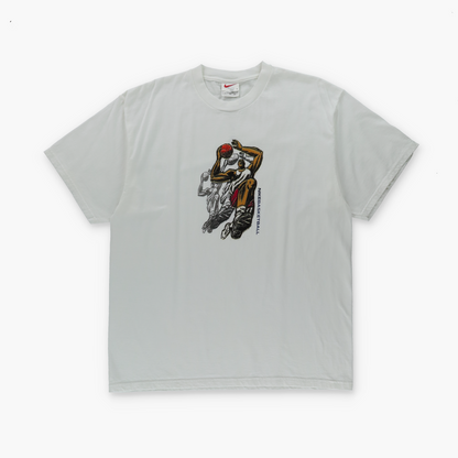 NIKE Basketball Illustrated Dunk Graphic White T-Shirt (L-XL)
