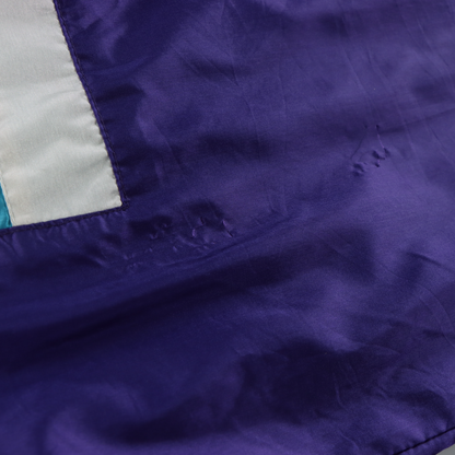 ADIDAS Purple & Turquoise Embroidered Logo Ankle Zip Track Pants (M-L)